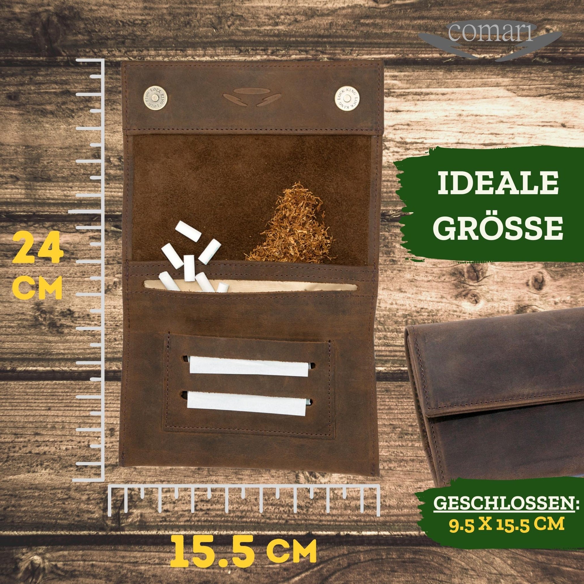 HAND ROLLING TOBACCO POUCH COGNAC